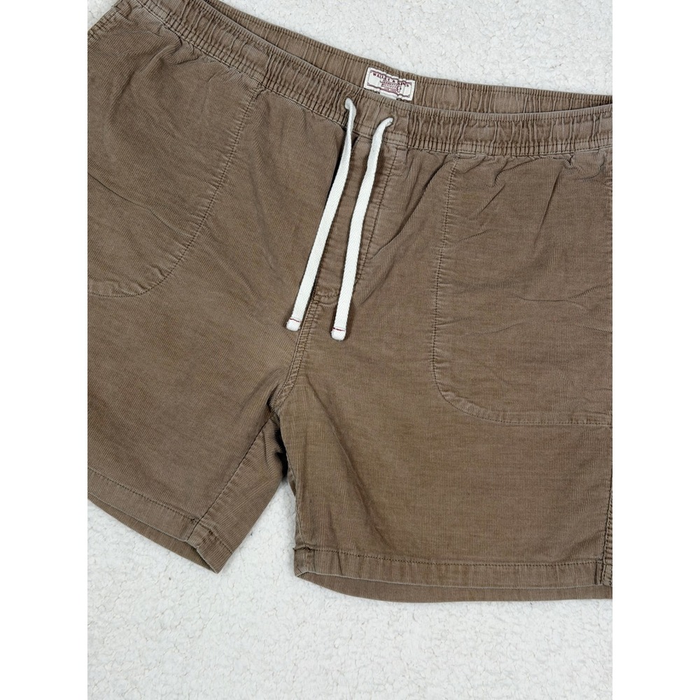 Wallace & Barnes Mens XL Corduroy Shorts Khaki Brown Elastic Waist